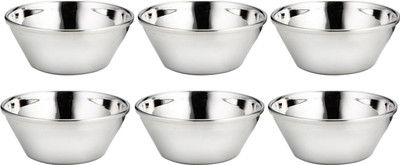 Lime Stainless Steel Bowl Set Silver, Pack of 6 Lime Stainless Steel Bowl Set Silver, Pack of 6