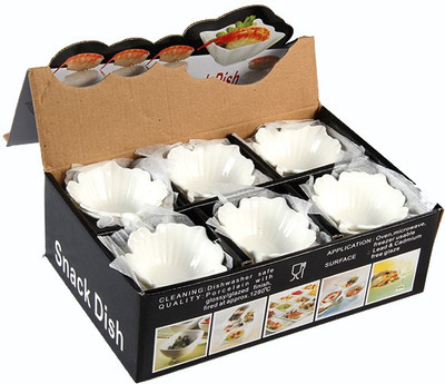 55% OFF on Cynopal Snack Dish Porcelain Bowl Set White, Pack of 36