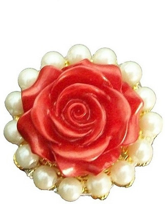 37% OFF on Kalp Rose Pearl Brooch Red