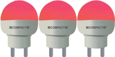20% OFF on Compact Night Lamp Pin Type - Red 0.5 W LED Bulb Pack of 3