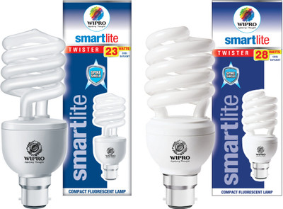 1% OFF on Wipro Twister Combo Pack 28 W CFL Bulb White, Pack of 2 1% OFF on Wipro Twister Combo Pack 28 W CFL Bulb White, Pack of 2