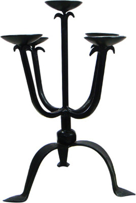 47% OFF on Decor Tattva Inc. Iron 5 - Cup Candle Holder Black, Pack of 1