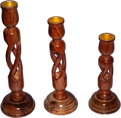 40% OFF on Onlineshoppee Wooden 1 - Cup Candle Holder Brown, Pack of 3 40% OFF on Onlineshoppee Wooden 1 - Cup Candle Holder Brown, Pack of 3