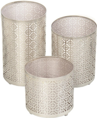 Soullane Iron 3 - Cup Candle Holder Set Silver, Pack of 3 Soullane Iron 3 - Cup Candle Holder Set Silver, Pack of 3