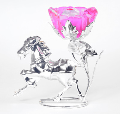 17% OFF on Ojas Horse Glass 1 - Cup Candle Holder Pink, Pack of 2