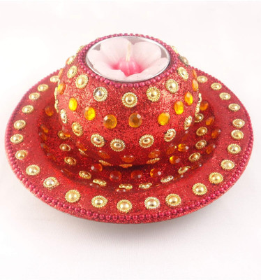 35% OFF on Bagrab Sparkling Tealight Holder With Tray - Red Aluminium 1 - Cup Tealight Holder Red, Pack of 1 35% OFF on Bagrab Sparkling Tealight Holder With Tray - Red Aluminium 1 - Cup Tealight Holder Red, Pack of 1