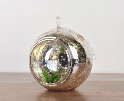 Importwala Glass Tealight Holder Silver, Pack of 1 Importwala Glass Tealight Holder Silver, Pack of 1