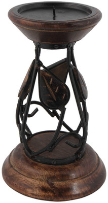 15% OFF on Decorhand Wooden, Iron 1 - Cup Candle Holder Brown, Black, Pack of 1 15% OFF on Decorhand Wooden, Iron 1 - Cup Candle Holder Brown, Black, Pack of 1