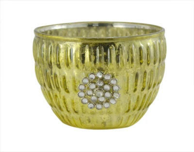 Sixthsense Glass Tealight Holder Gold, Pack of 1 Sixthsense Glass Tealight Holder Gold, Pack of 1