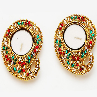 9% OFF on Ghasitaram Gifts Set of 2 Mango Multicolor Metal T-Lite Plastic Tealight Holder Gold, Pack of 2