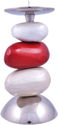 Metallic Kreationz Aluminium 1 - Cup Candle Holder Red, White, Pack of 1 Metallic Kreationz Aluminium 1 - Cup Candle Holder Red, White, Pack of 1