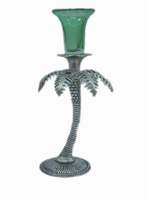 Blue Bird International India Silver Plated Candle Holder Steel, Pack of 1