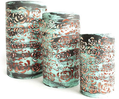 16% OFF on KraftNation Green Distress Floral Iron 3 - Cup Candle Holder Set Green, Pack of 3 16% OFF on KraftNation Green Distress Floral Iron 3 - Cup Candle Holder Set Green, Pack of 3