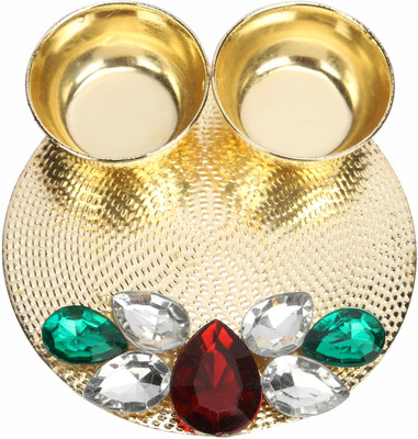 Anisha Creatives Iron 2 - Cup Tealight Holder Set Gold, Pack of 1 Anisha Creatives Iron 2 - Cup Tealight Holder Set Gold, Pack of 1