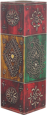 35% OFF on Apkamart Square Shaped - 10 Inch Wooden 1 - Cup Candle Holder Multicolor, Pack of 1