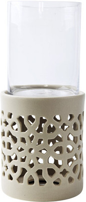 Foyer Ceramic Tealight Holder Beige, Pack of 2 Foyer Ceramic Tealight Holder Beige, Pack of 2