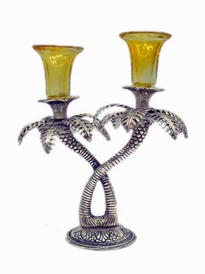 Blue Bird International India Silver Plated Candle Holder Steel, Pack of 1