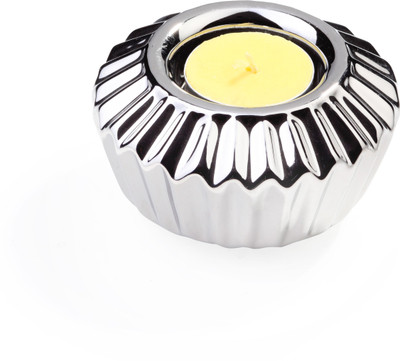 Fennel Ceramic Tealight Holder Silver, Pack of 1 Fennel Ceramic Tealight Holder Silver, Pack of 1