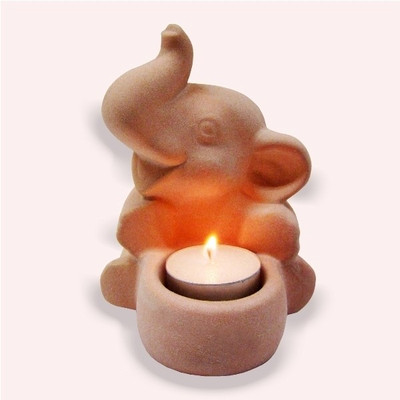 The Bombay Store Ceramic Tealight Holder Pink, Pack of 1