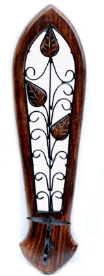 Decorhand Wooden, Iron 1 - Cup Candle Holder Beige, Pack of 1 Decorhand Wooden, Iron 1 - Cup Candle Holder Beige, Pack of 1