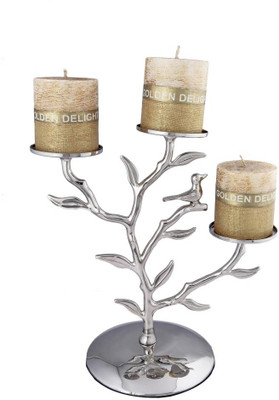 12% OFF on Sage Koncpt Tree Aluminium 3 - Cup Candle Holder Silver, Pack of 1 12% OFF on Sage Koncpt Tree Aluminium 3 - Cup Candle Holder Silver, Pack of 1