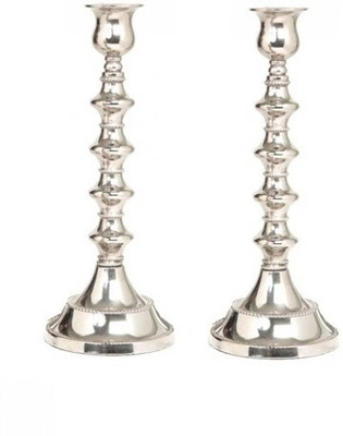 Indian Reverie Aluminium, Nickel Candle Holder Set Silver, Pack of 2 Indian Reverie Aluminium, Nickel Candle Holder Set Silver, Pack of 2