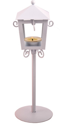 Scrafts Elegant Street Lamp Shape Iron 1 - Cup Candle Holder White, Pack of 1 Scrafts Elegant Street Lamp Shape Iron 1 - Cup Candle Holder White, Pack of 1
