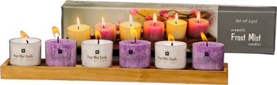 DECO Aro Aromatic Pearl Cube Candle (Pink, White, Pack Of 6)