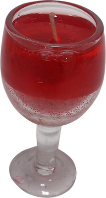 AadiShakti Glass Shape Gel Candle (Orange, Pack Of 1)