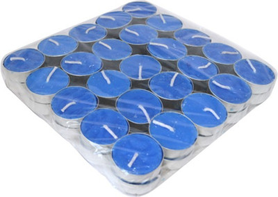 Kriti Creations Set Of 50 Perfumed Tea-Lights Candle (Blue, Pack Of 50)