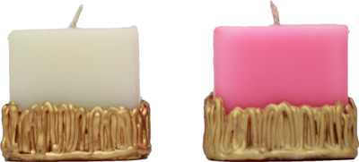 Tvish Candles Decorative Gift SetTwo Whispering Woods Candle (Pink, White, Pack Of 2)