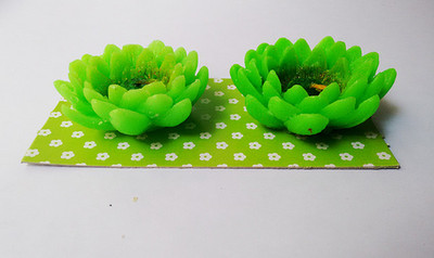 40% OFF on Zanky Green Lotus Shaped Candle