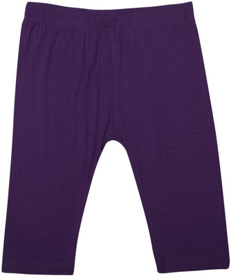 40% OFF on De Moza Junior Viscose Lycra 3/4th Solid 10-11 Yrs Dark Purple Girl's Capri
