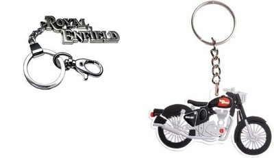 Chainz Royal Enfield Hook And Silicon Bike Keychains (Multicolor)