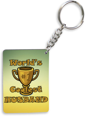 70% OFF on Tiedribbons World's Coolest Husband Wooden Key Chain