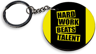 80% OFF on Tiedribbons Hard Work Beat Talent Wooden Circle Key Chain