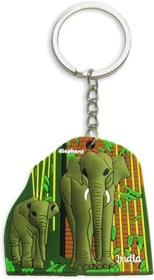 The Bombay Store Elephant Auto Taj Mahal Keychain Metal