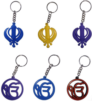 42% OFF on Vibrating Phantom Sikh Khanda And Ekonkar Set Of 6pcs Religious Key Chain