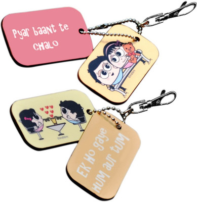 40% OFF on Home India Romantic Love Bite Funky Dangler Bagtags 209 Locking Key Chain