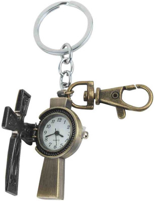Kairos Designer Cristian Cross Pocket Watch Clock Keychain (Brown)