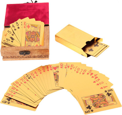 82% OFF on Jewel Fuel 24k Gold Playing Cards with Wooden Box