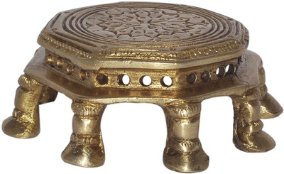 21% OFF on Prisha India Craft God Brass Pooja Chowki Gold, Pack of 1