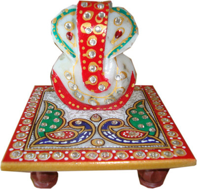 43% OFF on Haveli Arts Marble Pooja Chowki Multicolor, Pack of 2