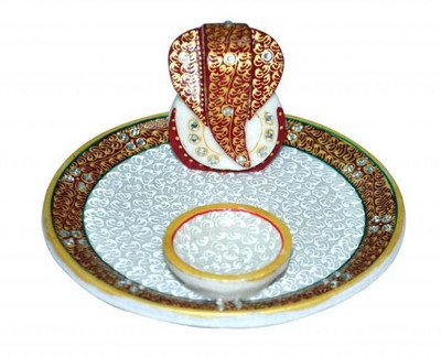 74% OFF on Shoppingtara Marble Pooja Chowki Multicolor, Pack of 3