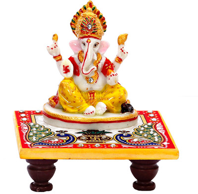 66% OFF on Aapno Rajasthan Marble Pooja Chowki Multicolor, Pack of 2