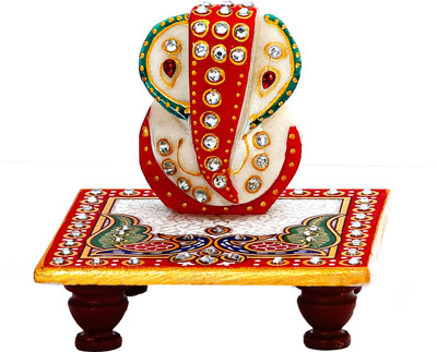 75% OFF on Aapno Rajasthan Stone Studded Ganesha Marble Pooja Chowki White, Red, Pack of 2 75% OFF on Aapno Rajasthan Stone Studded Ganesha Marble Pooja Chowki White, Red, Pack of 2
