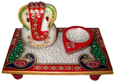 45% OFF on Crafts Paradise Peacock Design with Marble Diya Marble Pooja Chowki Multicolor, Pack of 1 45% OFF on Crafts Paradise Peacock Design with Marble Diya Marble Pooja Chowki Multicolor, Pack of 1