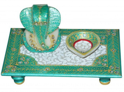 58% OFF on Shoppingtara Marble Pooja Chowki Multicolor, Pack of 3