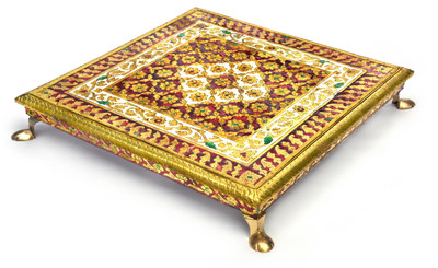 64% OFF on Khushi Collections Aluminium All Purpose Chowki Multicolor, Pack of 1