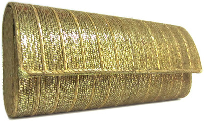 Harshi Metal Chain Women Festive, Party, Wedding Gold Metal Clutch